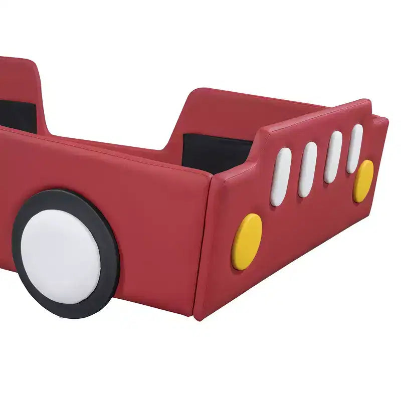 Letto a piattaforma a forma di macchina da corsa Whisen Morden Design, misura doppia, con ruote