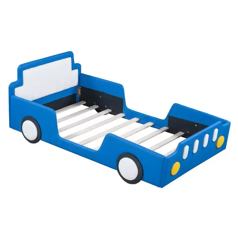 Letto a piattaforma a forma di macchina da corsa Whisen Morden Design, misura doppia, con ruote