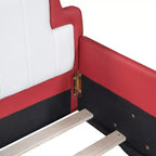 Letto a piattaforma a forma di macchina da corsa Whisen Morden Design, misura doppia, con ruote