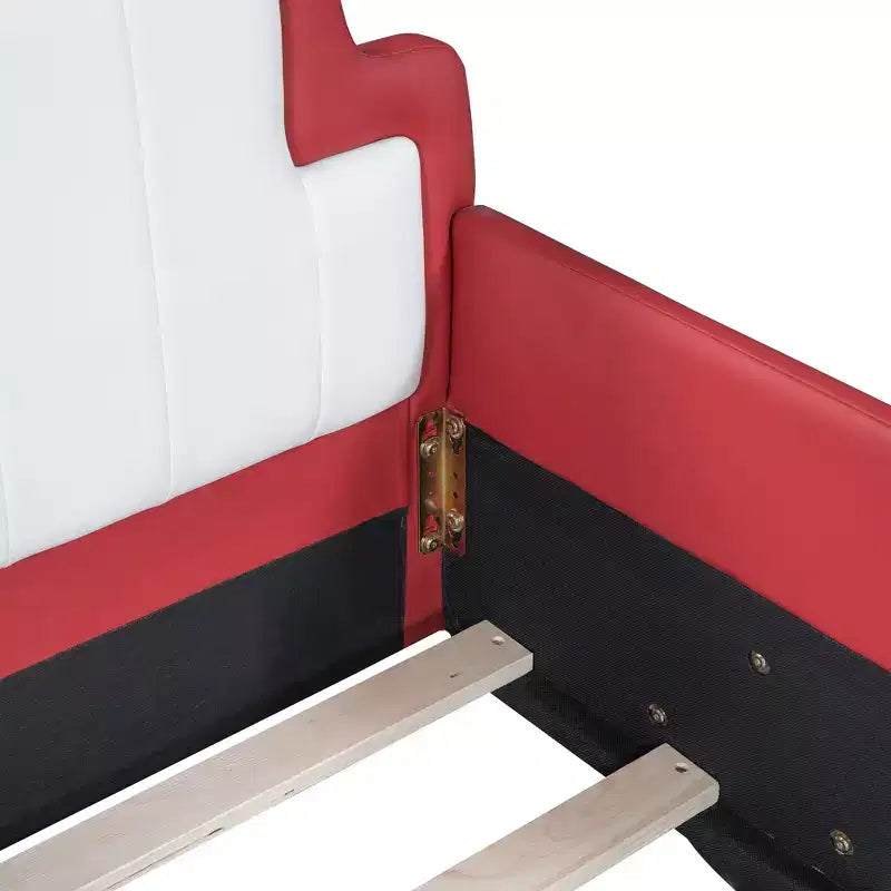 Letto a piattaforma a forma di macchina da corsa Whisen Morden Design, misura doppia, con ruote