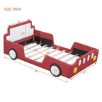 Letto a piattaforma a forma di macchina da corsa Whisen Morden Design, misura doppia, con ruote