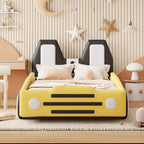 Letto a piattaforma a forma di macchina da corsa Whisen Morden Design, misura doppia, con ruote