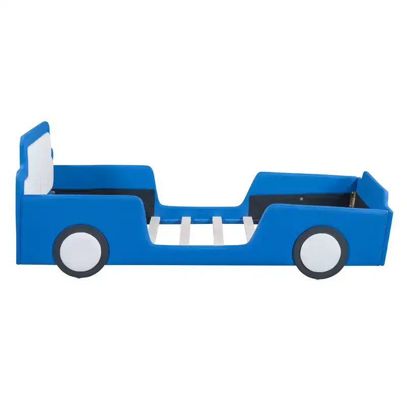 Letto a piattaforma a forma di macchina da corsa Whisen Morden Design, misura doppia, con ruote