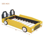 Letto a piattaforma a forma di macchina da corsa Whisen Morden Design, misura doppia, con ruote