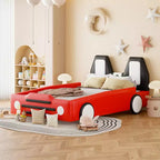 Letto a piattaforma a forma di macchina da corsa Whisen Morden Design, misura doppia, con ruote
