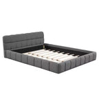 Whisen Morden Design Letto a Piattaforma Imbottito Queen Size con Tessuto Spesso