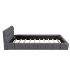 Whisen Morden Design Letto a Piattaforma Imbottito Queen Size con Tessuto Spesso