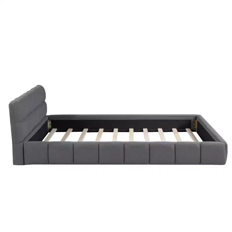 Whisen Morden Design Letto a Piattaforma Imbottito Queen Size con Tessuto Spesso