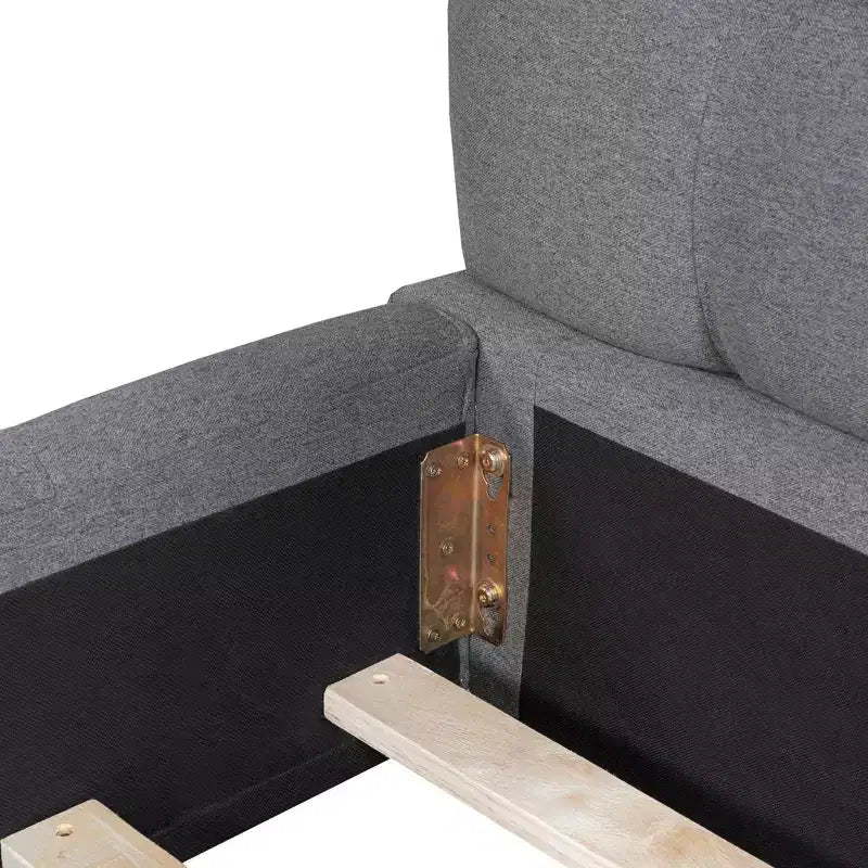 Whisen Morden Design Letto a Piattaforma Imbottito Queen Size con Tessuto Spesso