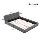 Whisen Morden Design Letto a Piattaforma Imbottito Queen Size con Tessuto Spesso
