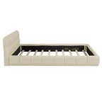 Whisen Morden Design Letto a Piattaforma Imbottito Queen Size con Tessuto Spesso