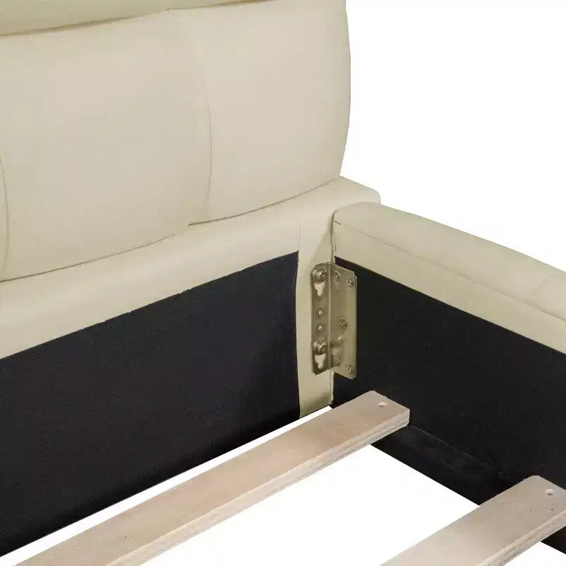Whisen Morden Design Letto a Piattaforma Imbottito Queen Size con Tessuto Spesso