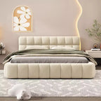 Whisen Morden Design Queen Size Upholstered Platform Bed with Thick Fabric