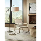 Sedia a dondolo moderna Studio 55D Ava in legno color crema chiaro e lavato