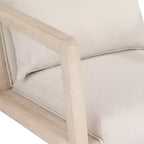 Sedia a dondolo moderna Studio 55D Ava in legno color crema chiaro e lavato