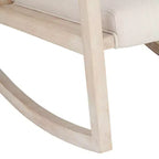 Sedia a dondolo moderna Studio 55D Ava in legno color crema chiaro e lavato