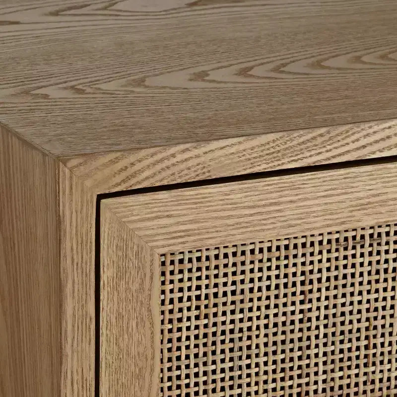 Studio 55D Delano Mobiletto con 2 Cassetti in Legno Naturale Largo 55 cm