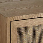 Studio 55D Delano Mobiletto con 2 Cassetti in Legno Naturale Largo 55 cm