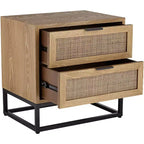 Studio 55D Delano Mobiletto con 2 Cassetti in Legno Naturale Largo 55 cm