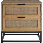 Studio 55D Delano Mobiletto con 2 Cassetti in Legno Naturale Largo 55 cm