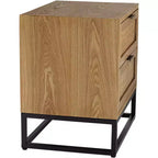 Studio 55D Delano Mobiletto con 2 Cassetti in Legno Naturale Largo 55 cm