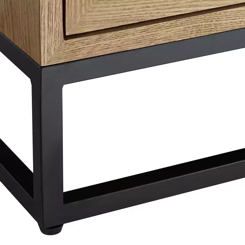 Studio 55D Delano Mobiletto con 2 Cassetti in Legno Naturale Largo 55 cm