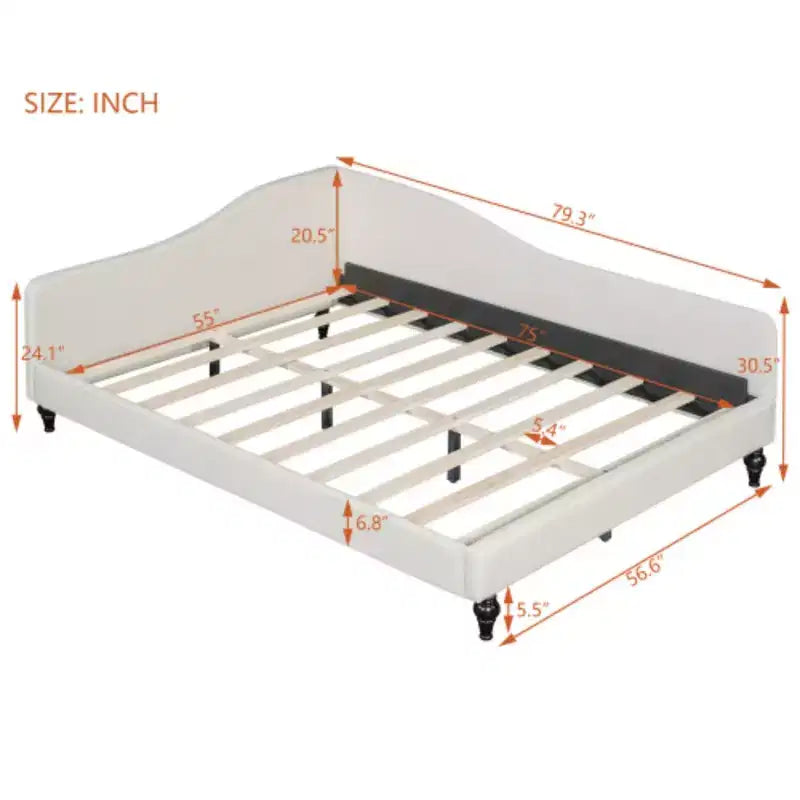 Divano letto a L in lino, formato full-size, con gambe in legno massello