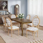 Christopher Knight Home Phinnaeus - Set da pranzo 7 pezzi con tavolo allungabile e sedie imbottite
