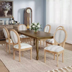 Christopher Knight Home Phinnaeus - Set da pranzo 7 pezzi con tavolo allungabile e sedie imbottite
