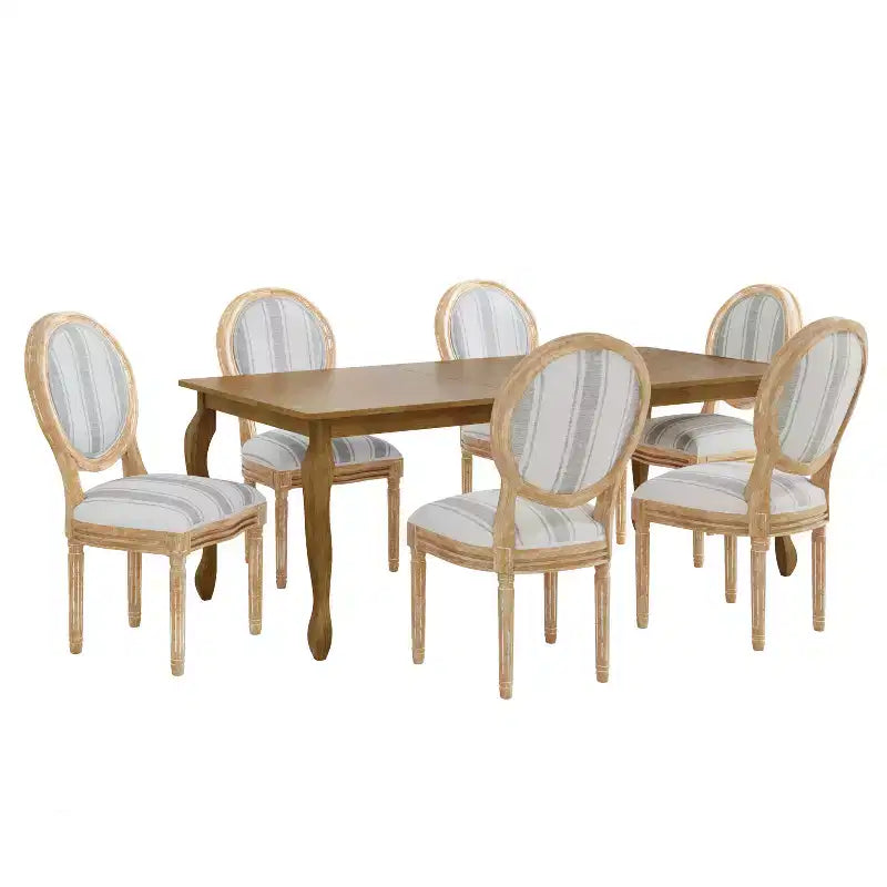 Christopher Knight Home Phinnaeus - Set da pranzo 7 pezzi con tavolo allungabile e sedie imbottite