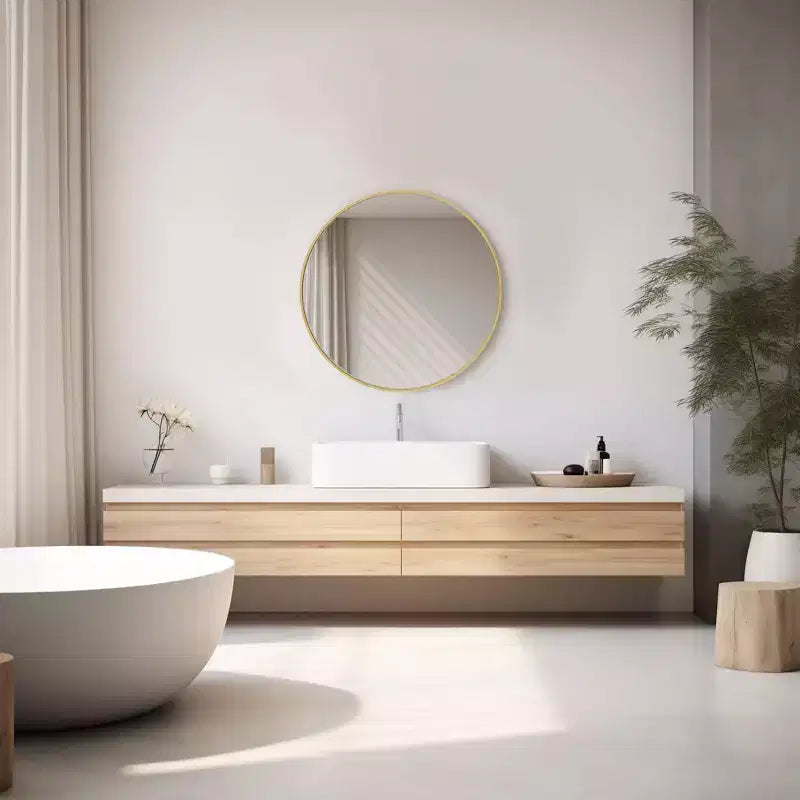 Specchio da parete circolare da 20 pollici, specchio da appendere sopra il lavandino, specchio da bagno da appendere