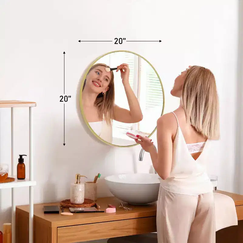 Specchio da parete circolare da 20 pollici, specchio da appendere sopra il lavandino, specchio da bagno da appendere