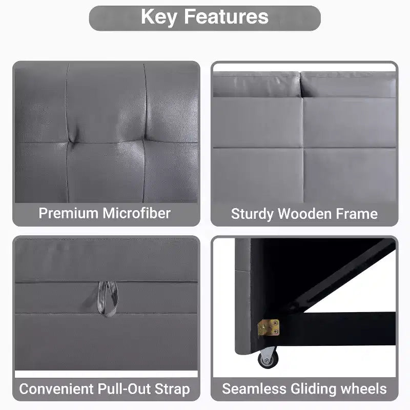 Divano componibile trasformabile Home Imports Emporium con chaise longue contenitore e porte USB integrate per salotti moderni