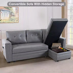 Divano componibile trasformabile Home Imports Emporium con chaise longue contenitore e porte USB integrate per salotti moderni