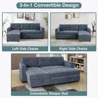 Divano componibile trasformabile Home Imports Emporium con chaise longue contenitore e porte USB integrate per salotti moderni