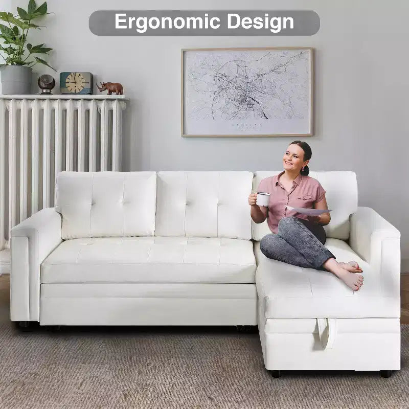 Divano componibile trasformabile Home Imports Emporium con chaise longue contenitore e porte USB integrate per salotti moderni