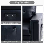 Divano componibile trasformabile Home Imports Emporium con chaise longue contenitore e porte USB integrate per salotti moderni