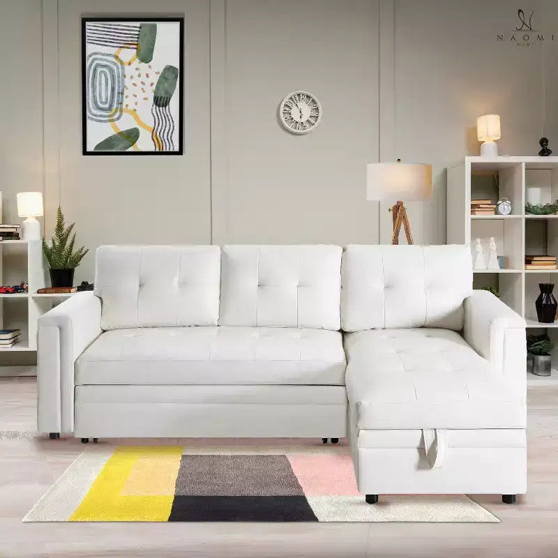 Divano componibile trasformabile Home Imports Emporium con chaise longue contenitore e porte USB integrate per salotti moderni