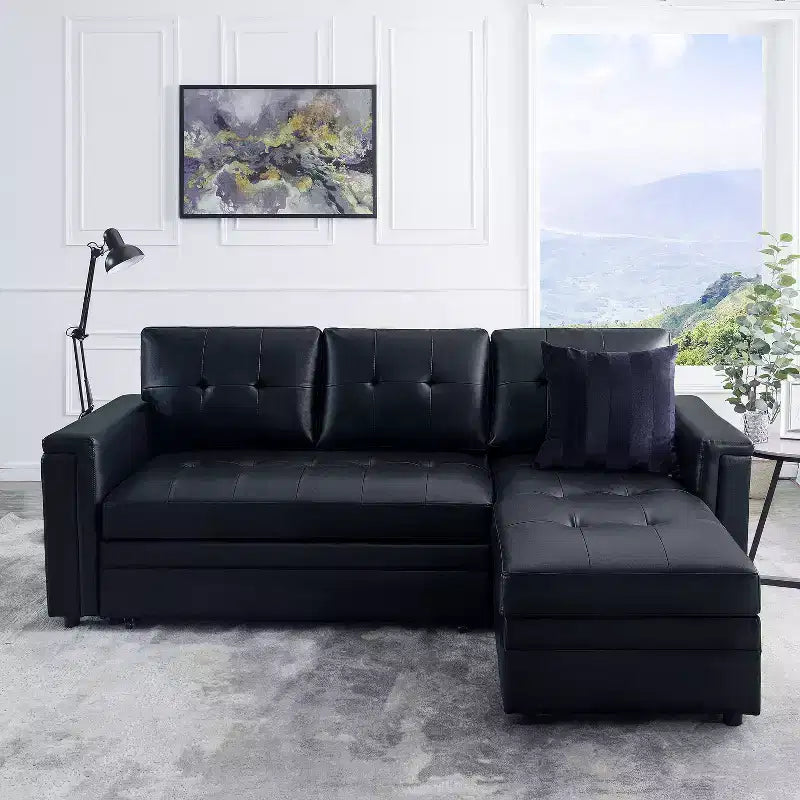 Divano componibile trasformabile Home Imports Emporium con chaise longue contenitore e porte USB integrate per salotti moderni