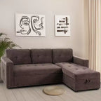 Divano componibile trasformabile Home Imports Emporium con chaise longue contenitore e porte USB integrate per salotti moderni