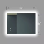 Specchio da bagno LED 36X28 pollici elegante con elevata luminosità, tocco dimmerabile, controllo interruttore a parete