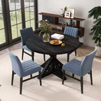 Set da pranzo rotondo Walton da 5 pezzi, tavolo rotondo Cross-Buck con 4 sedie laterali