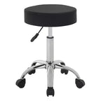FDW Versatile Salon Chair Round Rolling Stool Adjustable Height PU Leather Seat Cushion