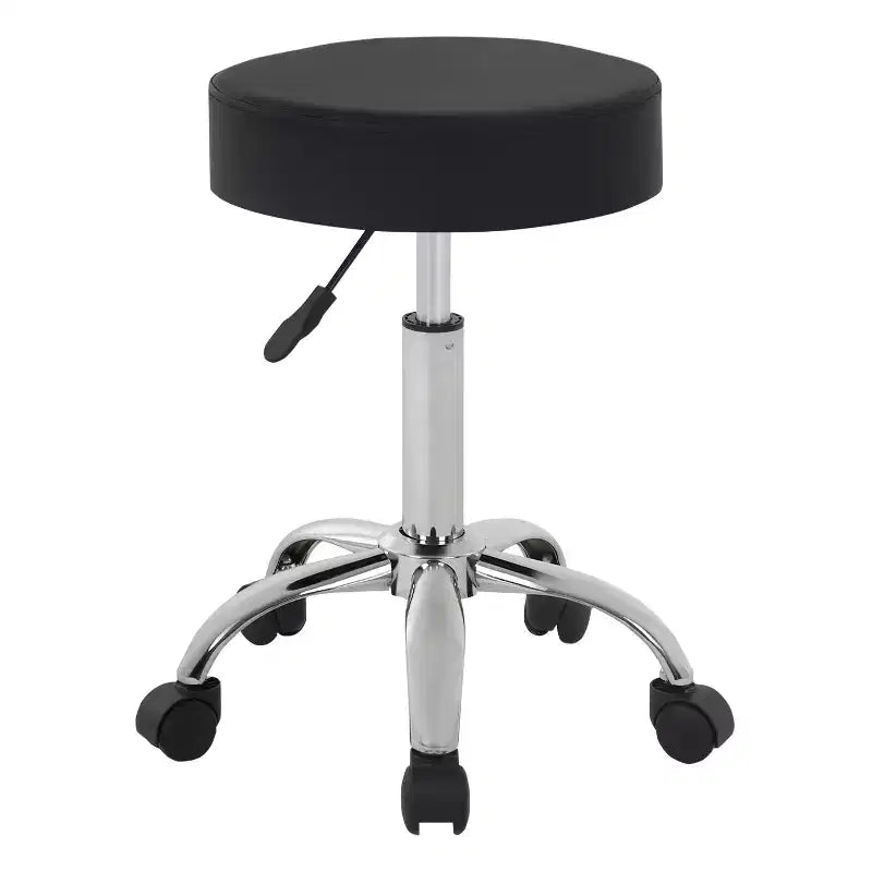 FDW Versatile Salon Chair Round Rolling Stool Adjustable Height PU Leather Seat Cushion