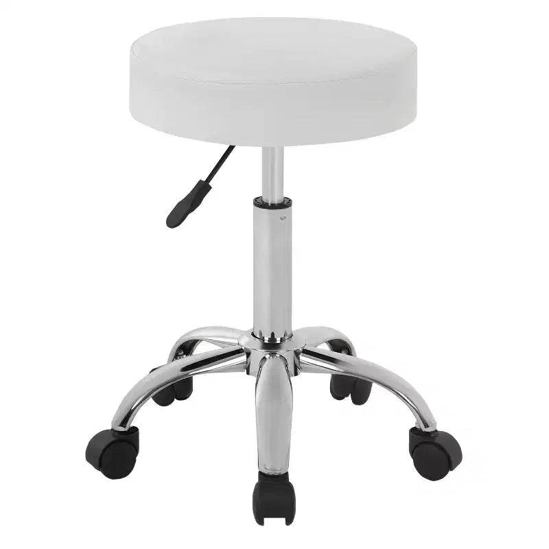 FDW Sgabello Girevole Rotondo per Sedia da Salone Versatile con Altezza Regolabile, Cuscino in Pelle PU