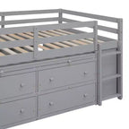 Whisen 76L x 41.8W Letto a soppalco Twin Size con scrivania estraibile e 4 cassetti, scrivania laterale portatile e mensole