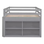 Whisen 76L x 41.8W Letto a soppalco Twin Size con scrivania estraibile e 4 cassetti, scrivania laterale portatile e mensole