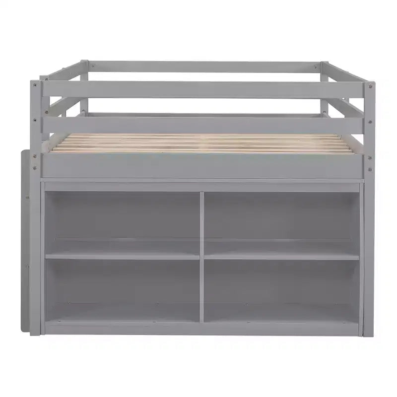 Whisen 76L x 41.8W Letto a soppalco Twin Size con scrivania estraibile e 4 cassetti, scrivania laterale portatile e mensole