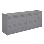 Whisen 76L x 41.8W Letto a soppalco Twin Size con scrivania estraibile e 4 cassetti, scrivania laterale portatile e mensole