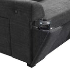 Divano componibile a U Whisen Modern in ciniglia con pouf di grandi dimensioni, portaoggetti nel bracciolo nascosto e portabicchieri, porte di ricarica USB